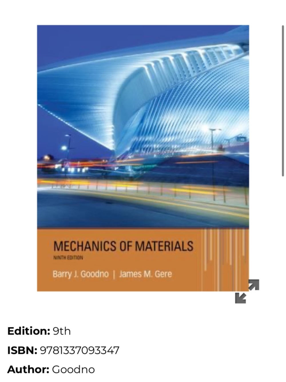 Mechanics of Materials Textbook with Blue & Orange Cover